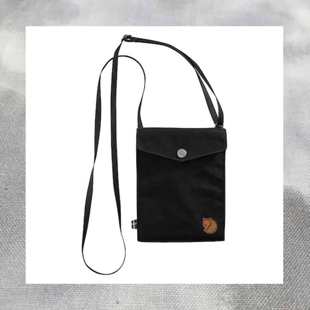 FJALLRAVEN pocket black unisex crossbody pouch bag